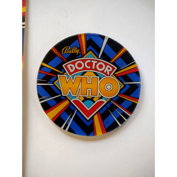 Doctor Who Pinball FLYER + Plastic Pinball Promo Drink COASTER Original 1992 - Picture 2 of 3
